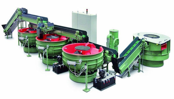 Machine de polonais automatique vibratoire comprenant le finissage - nettoyage - séchant - réutilisant